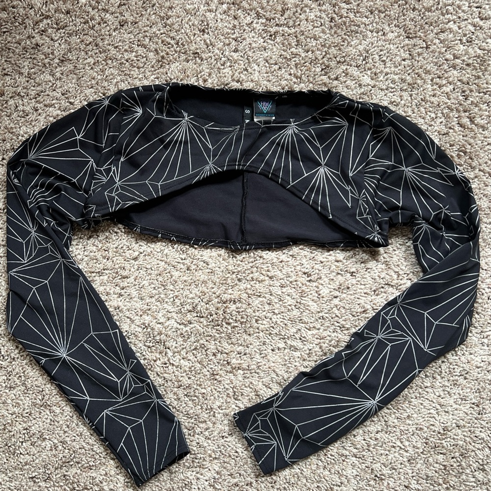 Freedom Rave Wear Black Light Reactive Shrug